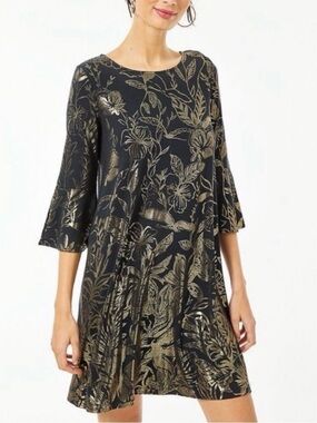 NWT Lilly Pulitzer Ophelia Dress in Gold Metallic - L